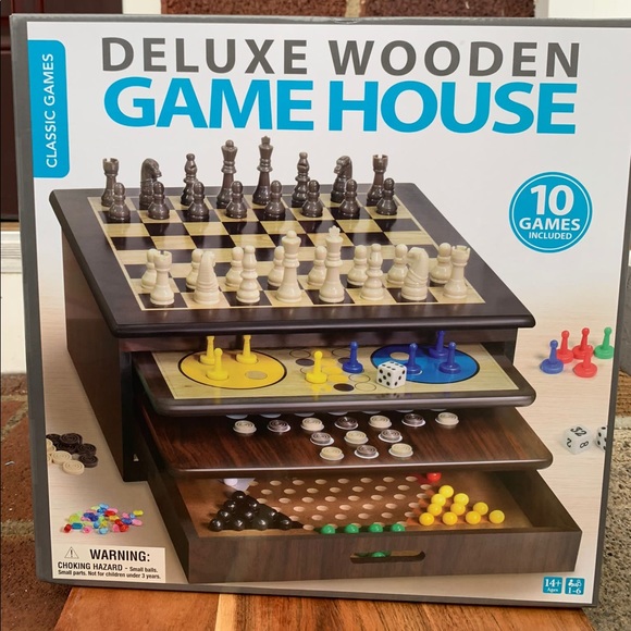 Games Deluxe Wooden Game House Classic Games Poshmark